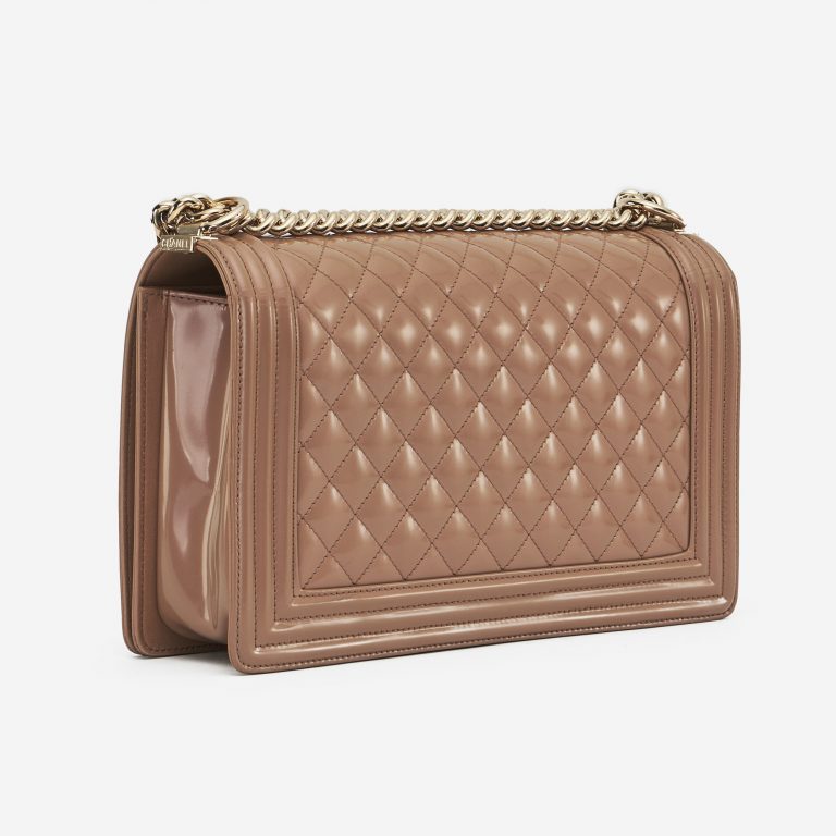 Chanel Boy Medium Patent Leather Sand