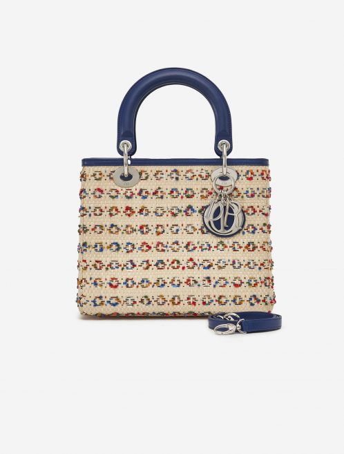 Dior Lady Medium Leather Wicker Blue Beige SACLÀB