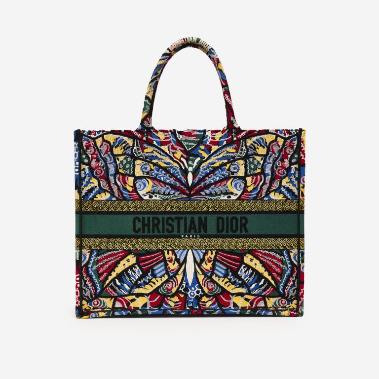 Dior Book Tote Large Canvas Floral Front SACLÀB