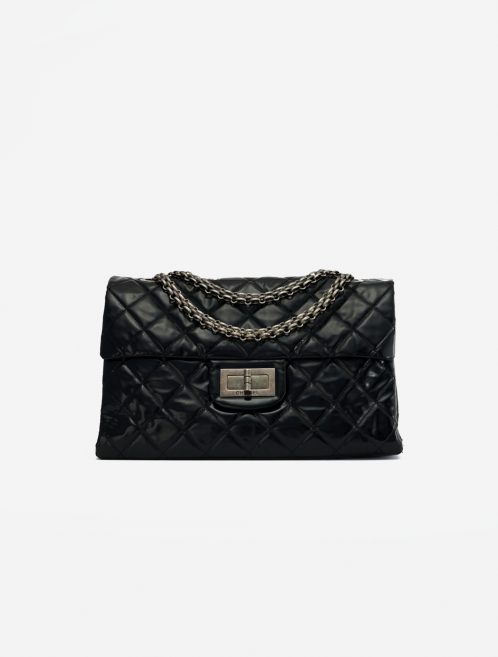 Pre-owned Chanel bag 2.55 Large Vinyl Black Black | Sell your designer bag on Saclab.com