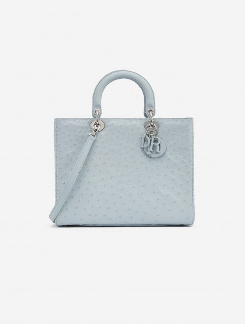 Dior Lady Large Ostrich Blue handbag