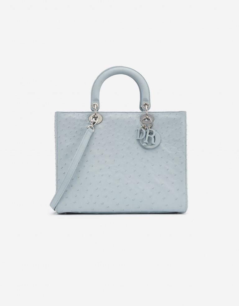 Dior Lady Large Ostrich Blue handbag
