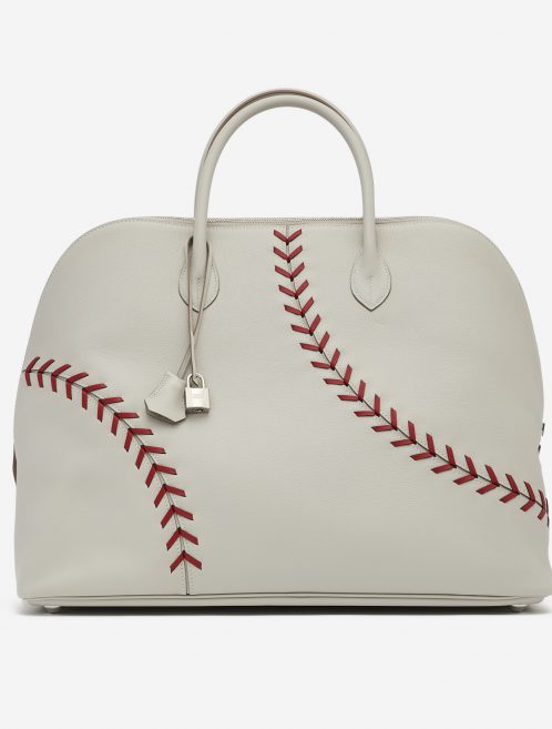 Hermès Bolide 1923 Large Evercolor Leather Gris Perle Rouse Casaque Baseball Edition