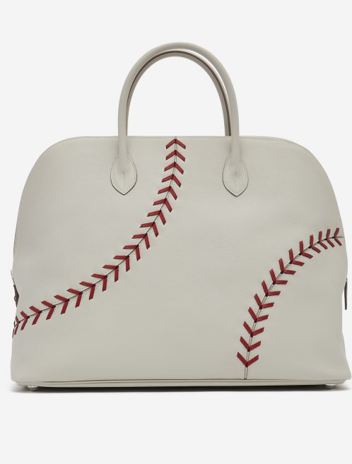 Hermès Bolide 1923 Large Evercolor Leather Gris Perle Rouse Casaque Baseball Edition