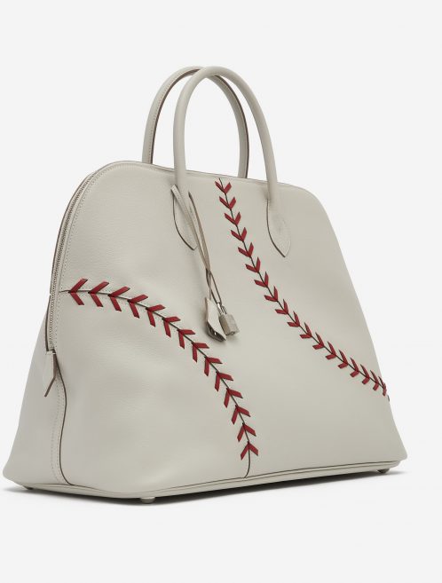 Hermès Bolide 1923 Large Evercolor Leather Gris Perle Rouse Casaque Baseball Edition