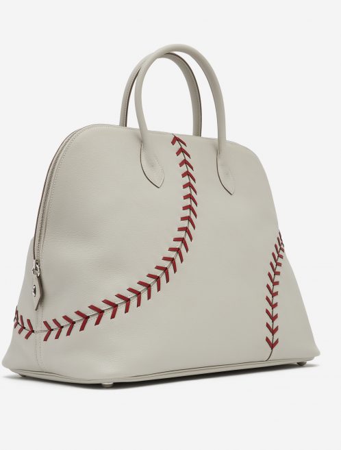 Hermès Bolide 1923 Large Evercolor Leather Gris Perle Rouse Casaque Baseball Edition