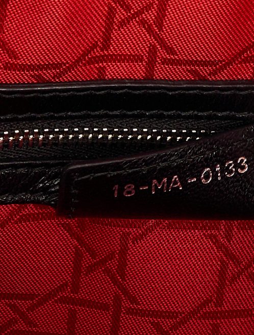 Dior Lady Large Calf Black Secondhand Handbag Serial Code