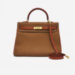 Hermès Kelly 35 Togo Gold Brique Horseshoe handbag