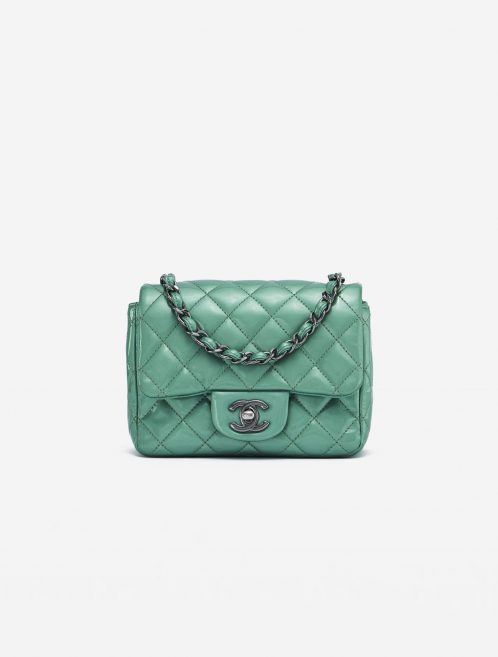 Chanel Timeless Mini Square Patent Green Bag SACLÀB