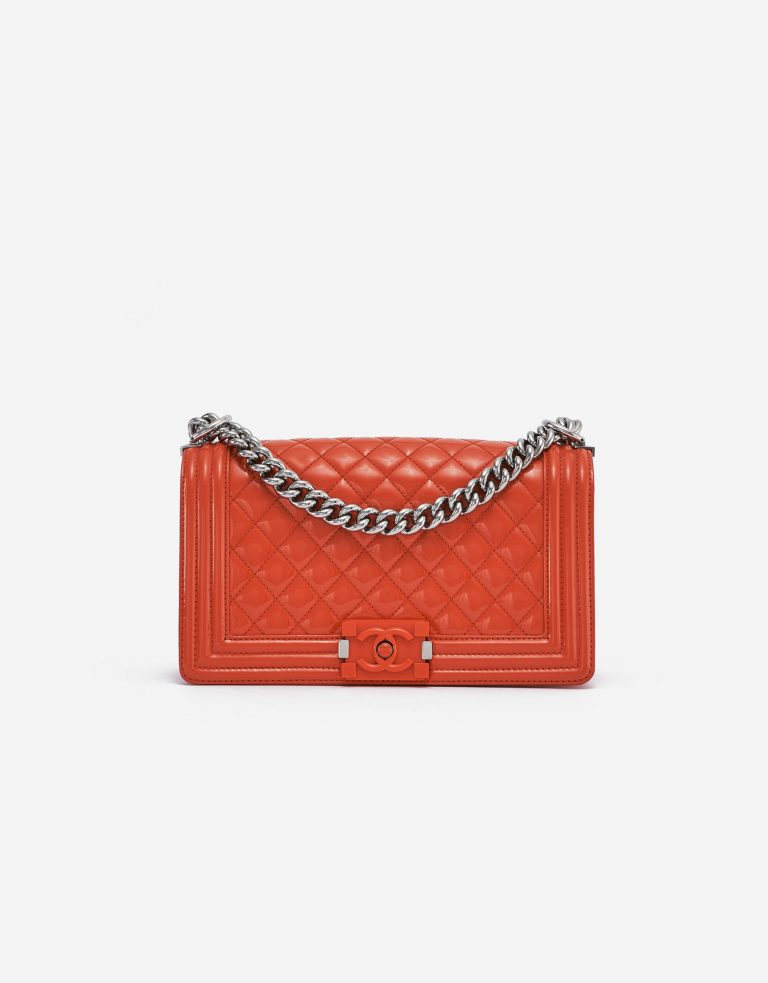 Chanel Boy Bag Medium Patent Leather Coral SACLÀB