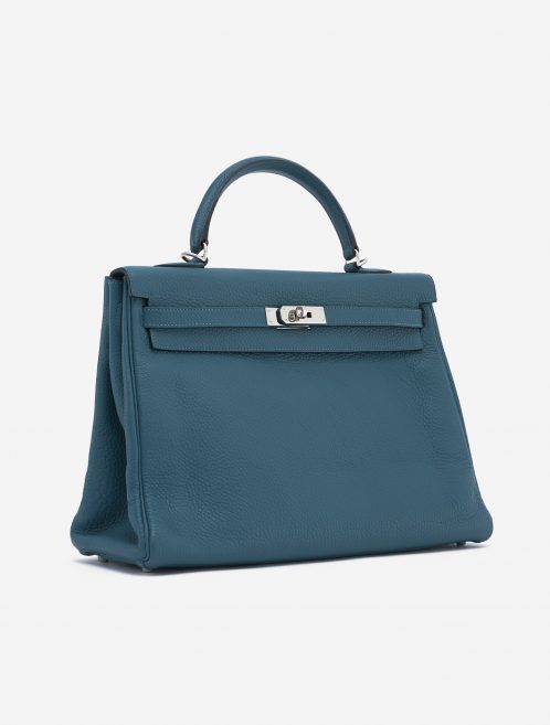 Hermès Kelly 35 Clemence leather Colvert Blue SACLÀB