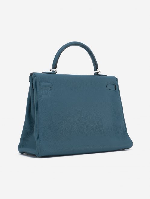 Hermès Kelly 35 Clemence leather Colvert Blue SACLÀB