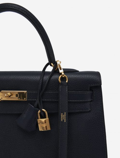 Hermès Kelly 35 Sellier Vache Liegee Bleu Indigo Bag SACLÀB