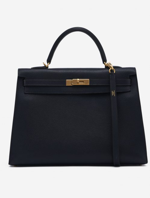 Hermès Kelly 35 Sellier Vache Liegee Bleu Indigo Bag SACLÀB