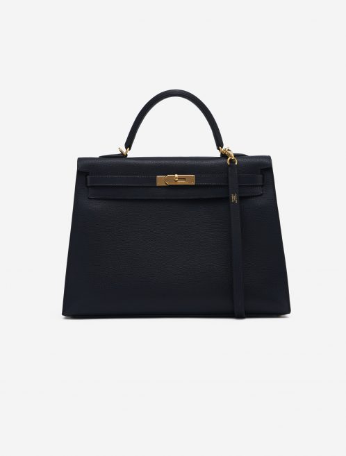 Hermès Kelly 35 Sellier Vache Liegee Bleu Indigo Bag SACLÀB