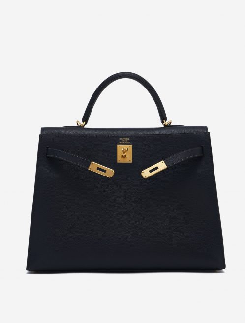 Hermès Kelly 35 Sellier Vache Liegee Bleu Indigo Bag SACLÀB