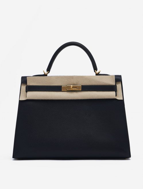 Hermès Kelly 35 Sellier Vache Liegee Bleu Indigo Bag SACLÀB