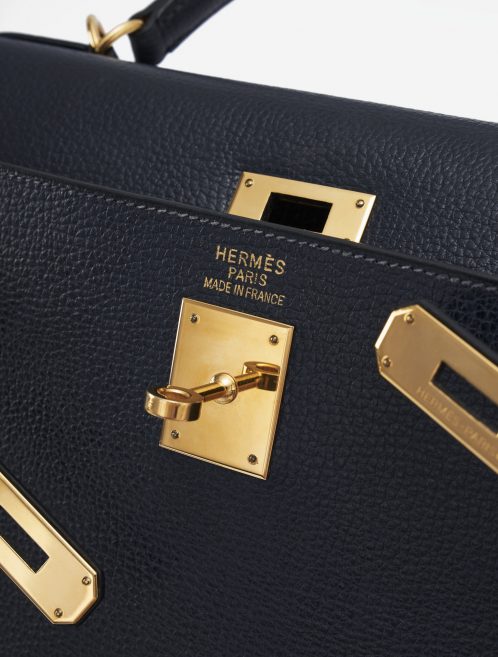 Hermès Kelly 35 Sellier Vache Liegee Bleu Indigo Bag SACLÀB