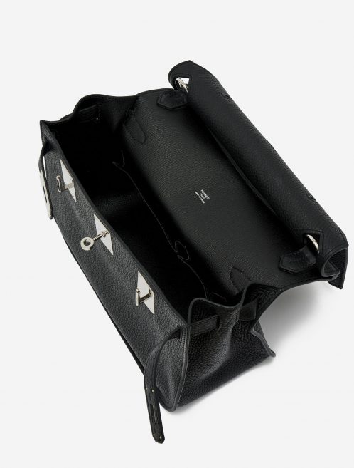 A Pre-Loved Hermés Jypsiere 28 Taurillon Clemence in Black Inside