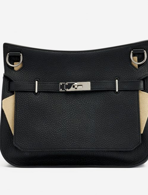A Pre-Loved Hermés Jypsiere 28 Taurillon Clemence in Black with Felt