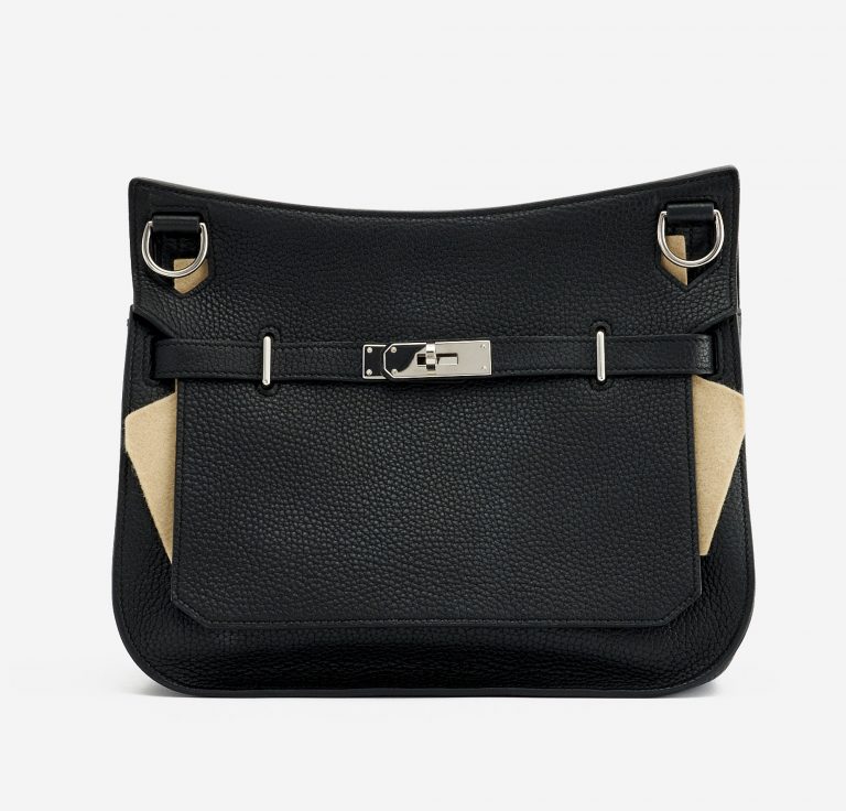 A Pre-Loved Hermés Jypsiere 28 Taurillon Clemence in Black with Felt