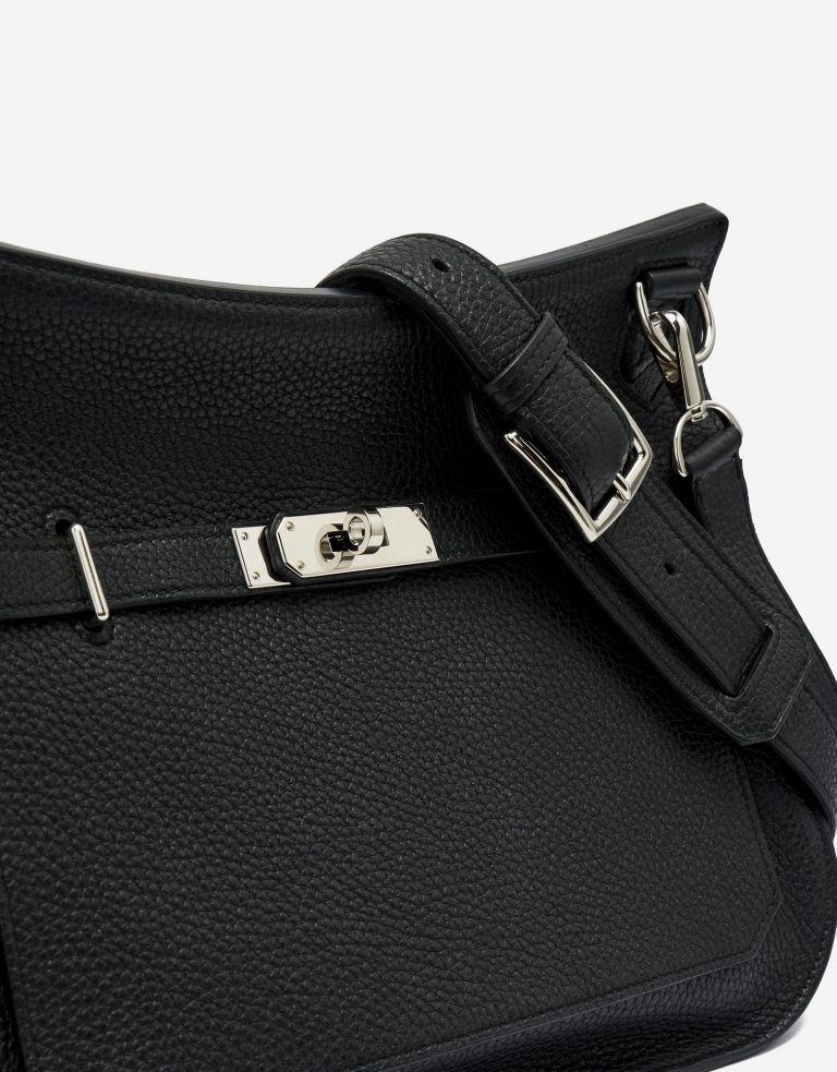 A Pre-Loved Hermés Jypsiere 28 Taurillon Clemence in Black Silver Hardware