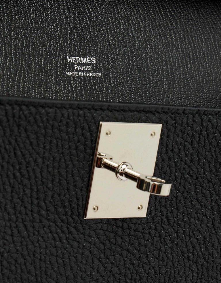 A Pre-Loved Hermés Jypsiere 28 Taurillon Clemence in Black Silver Hardware