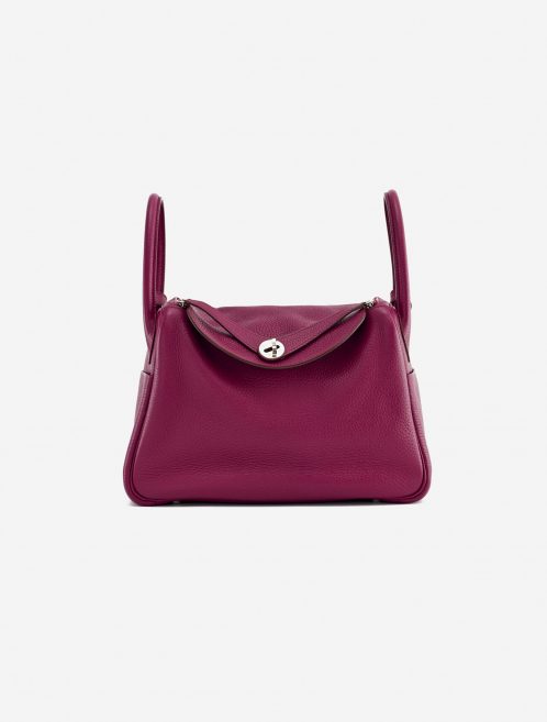 A pre-loved Hermès Lindy 30 Taurillon Clemence Rubis on SACLÀB