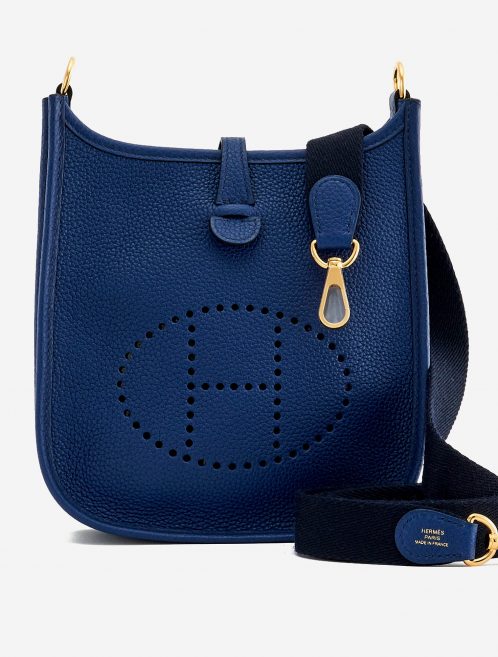 Frontside of a pre-loved Hermès Evelyne 16 Amazone Blue Sapphire / Blue Indigo on SACLÀB