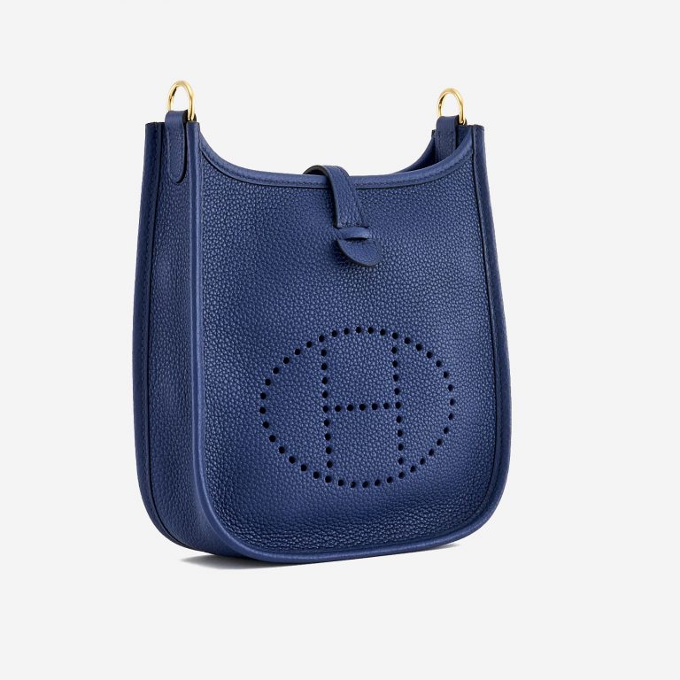 Frontside of a pre-loved Hermès Evelyne 16 Amazone Blue Sapphire / Blue Indigo on SACLÀB