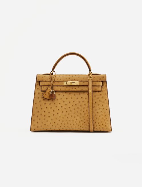 A pre-loved Hermès Kelly 32 Ostrich Gold on SACLÀB