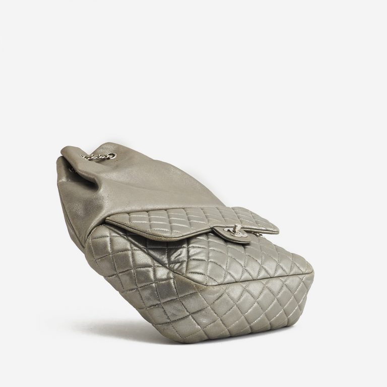 A Chanel Backpack in Seoul in Silver Lambskin on SACLÀB