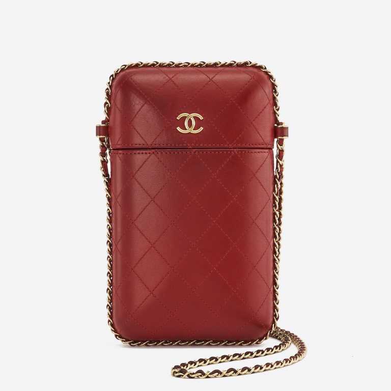A pre-loved Chanel Clutch with Chain Calfskin Red on SACLÀB