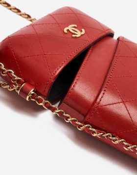 A pre-loved Chanel Clutch with Chain Calfskin Red on SACLÀB