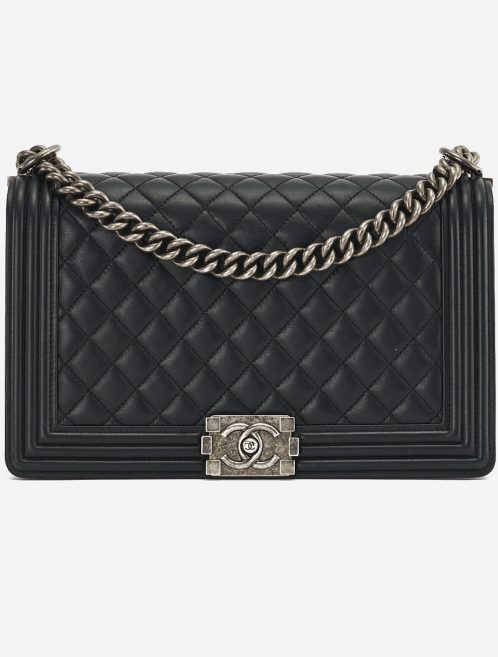 A pre-loved Chanel Boy Medium Lambskin Black on SACLÀB