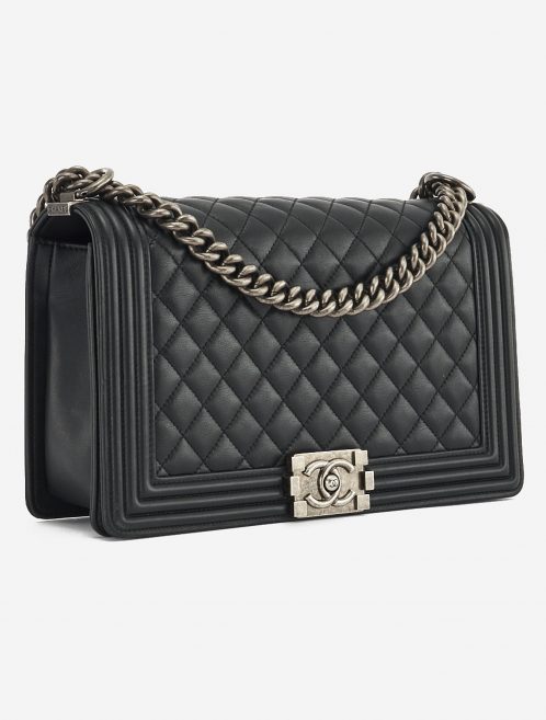 A pre-loved Chanel Boy Medium Lambskin Black on SACLÀB
