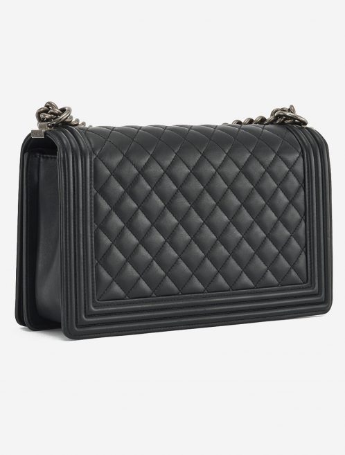 A pre-loved Chanel Boy Medium Lambskin Black on SACLÀB