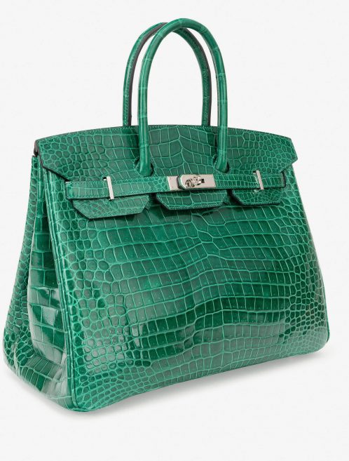 Pre-owned Hermès bag Birkin 35 Crocodile Porosus Vert Emeraude Green | Sell your designer bag on Saclab.com
