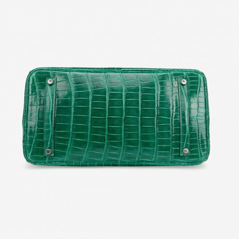 Pre-owned Hermès bag Birkin 35 Crocodile Porosus Vert Emeraude Green | Sell your designer bag on Saclab.com