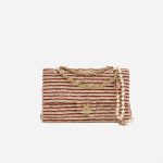 A limited-edition Chanel Timeless Medium made from Fabric and Pearls in Red and White on SACLÀB