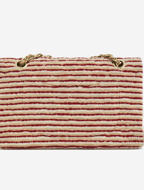 A limited-edition Chanel Timeless Medium made from Fabric and Pearls in Red and White on SACLÀB