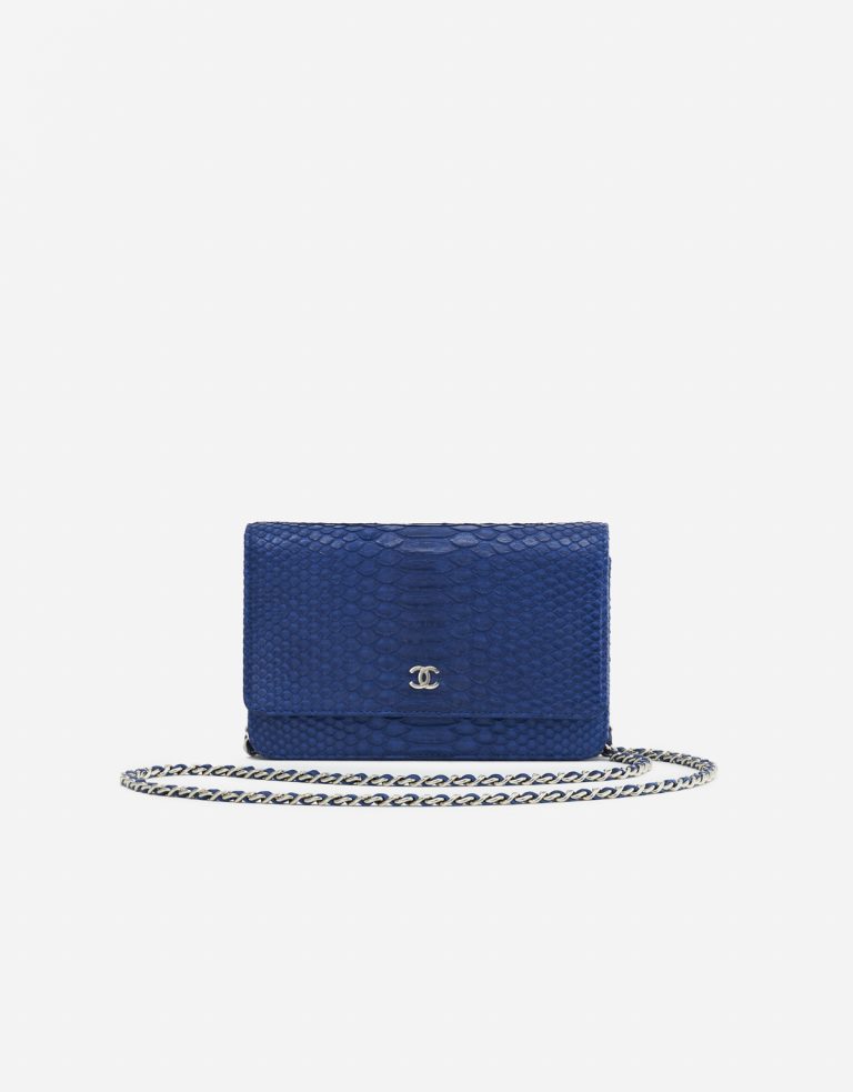 A Pre-Loved Chanel Wallet On Chain Python Blue on SACLÀB