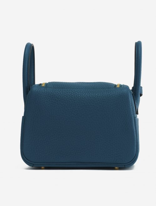 A pre-loved Hermès Lindy Mini Clemence Vert Bosphore on SACLÀB