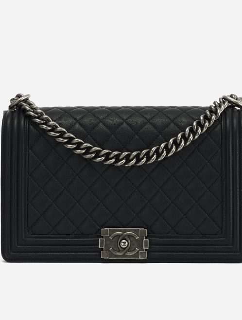 A pre-loved Chanel Boy Medium Caviar Black on SACLÀB