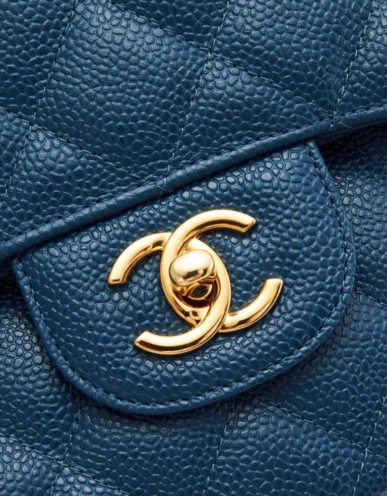 A pre-loved Chanel Timeless Jumbo Caviar Blue on SACLÀB