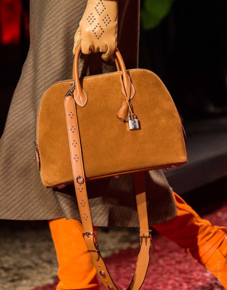 Hermès Handbag Bolide Suede Leather