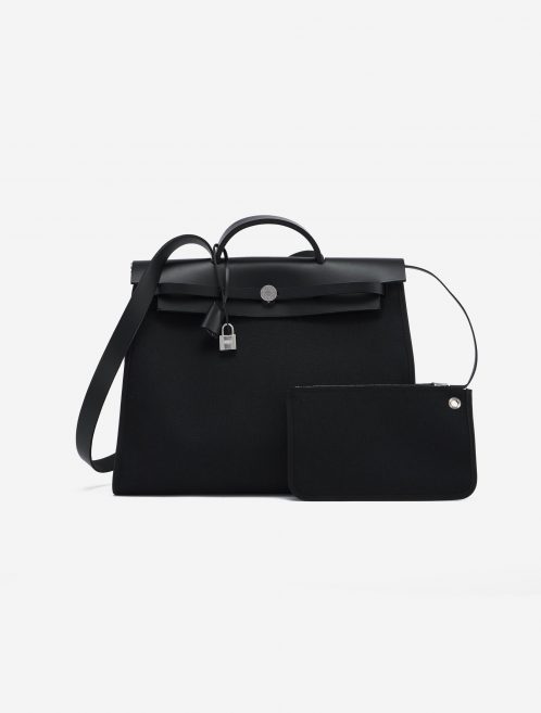 Hermès Herbag 39 Vache Hunter / Toile Militaire Black