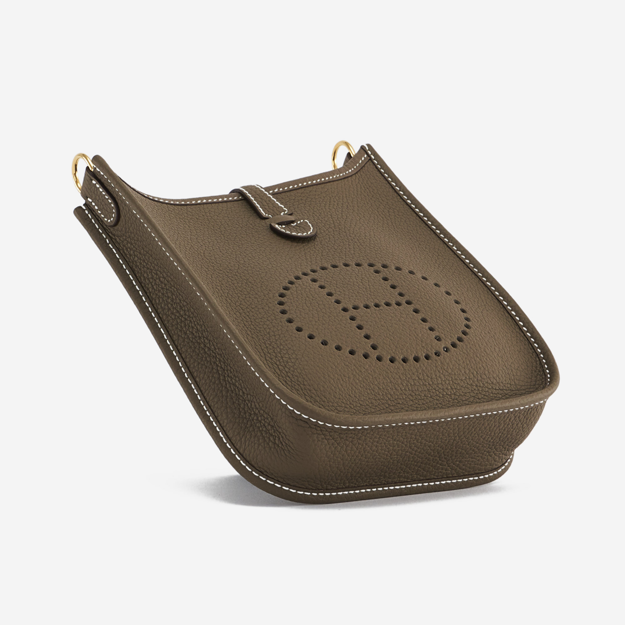 HERMES Evelyne TPM 16 ミニエヴリン アマゾーヌ Etoupe Indigo HERMES Mini Evelyne 16 TPM Amazone Etoupe/ Bleu Indigo Y