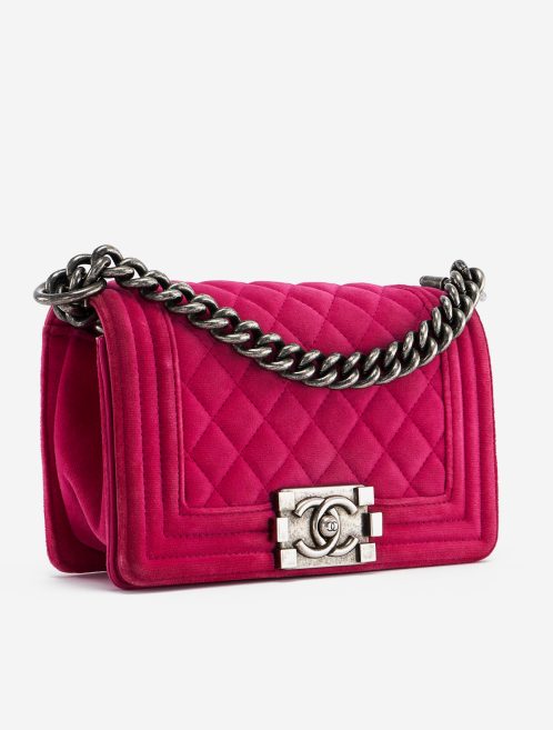 Pre-owned Chanel bag Boy Small Velvet Pink Pink | Sell your designer bag on Saclab.com