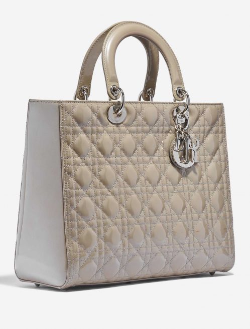 Dior Lady Large Patent Leather Gris